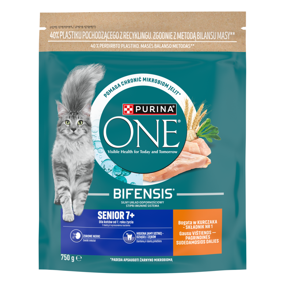 Purina® ONE® Senior 7+ Bogata w kurczaka i pełne ziarna