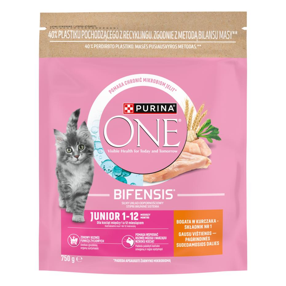 Purina® ONE® Junior, Bogata w Kurczaka i Pełne Ziarna