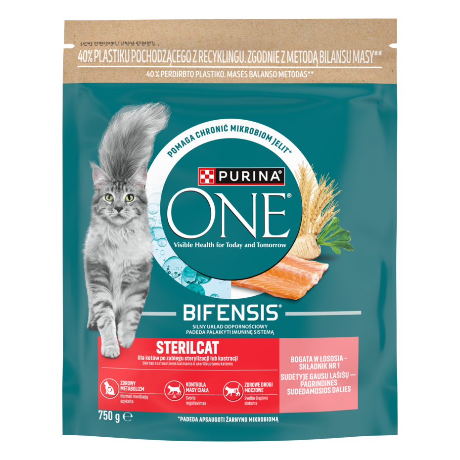 Purina® ONE® Sterilcat, Bogata w Łososia
