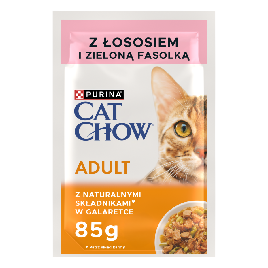 Cat Chow Adult Łosoś z fasolką w galaretce – mokra karma dla kotów