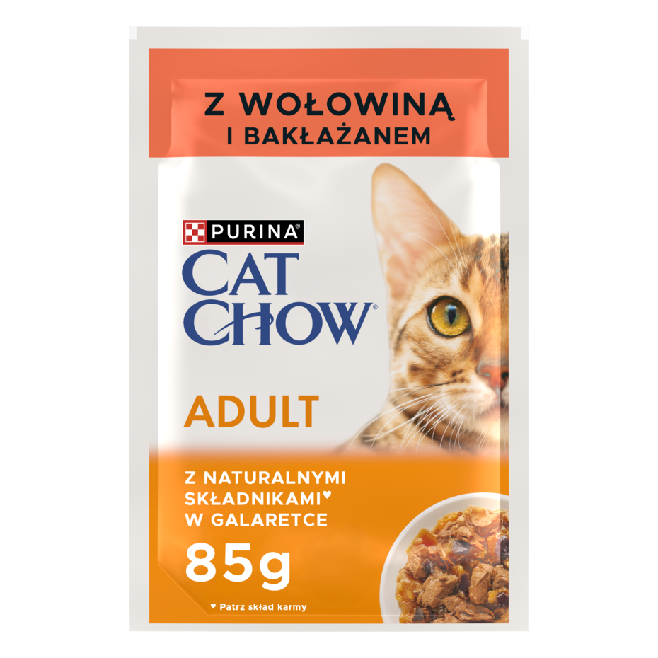 Cat Chow Adult Wołowina z bakłażanem w galaretce mokra karma dla kotów