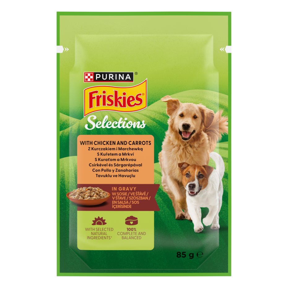 Friskies® Adult z kurczakiem i marchewką w sosie