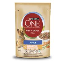 Purina ONE® Mini <10 kg Adult z kurczakiem, marchewką i zieloną fasolką w sosie