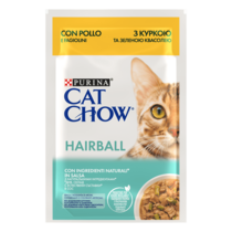 PURINA® CAT CHOW® Hairball z kurczakiem i zieloną fasolką w sosie