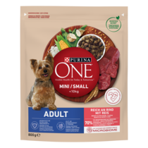 Purina ONE® Mini <10 kg Adult, bogata w wołowinę