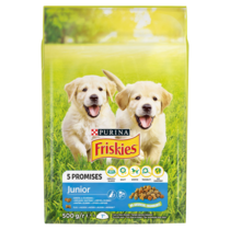 Friskies 5 Promises Junior Karma dla szczeniąt z kurczakiem i warzywami z mlekiem 500 g