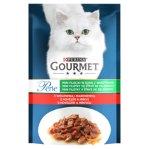 Gourmet Perle Karma dla kotów mini fileciki w sosie z wołowiną i marchewką 85 g
