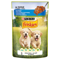 Friskies Junior Karma dla szczeniąt w sosie z kurczakiem i marchewką 100 g