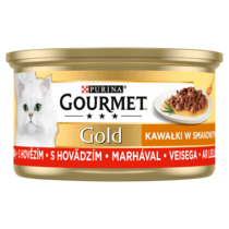 Gourmet Gold Karma dla kotów kawałki w smakowitym sosie z wołowiną 85 g