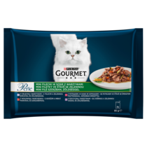 Gourmet Perle Karma dla kotów mini fileciki w sosie z warzywami 340 g (4 x 85 g)