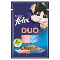 Felix Duo Karma dla kotów z pyszną mieszanką łososia i sardynki w galaretce 85 g