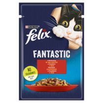 Felix Fantastic Karma dla kotów z wołowiną w galaretce 85 g
