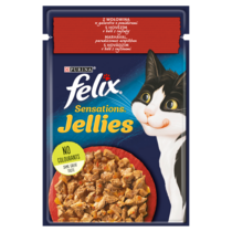 Felix Sensations Jellies Karma dla kotów z wołowiną w galaretce z pomidorami 85 g