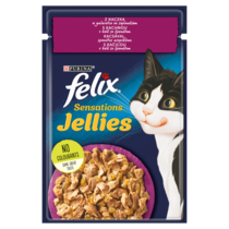 Felix Sensations Jellies Karma dla kotów z kaczką w galaretce ze szpinakiem 85 g