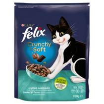 Felix Crunchy & Soft Sucha karma dla kotów z pyszną mieszanką tuńczyka i łososia z warzywami 950 g