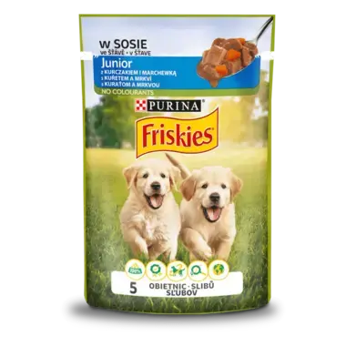 Friskies Junior z kurczakiem i marchewką w sosie