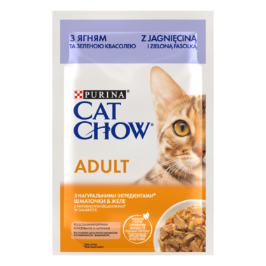 PURINA® CAT CHOW® Adult z jagnięciną i zieloną fasolką w sosie pełnoporcjowa karma dla dorosłych kotów