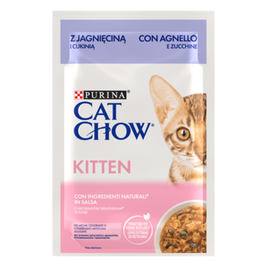 PURINA® CAT CHOW® Kitten, z jagnięciną i cukinią w sosie pełnoporcjowa karma dla kociąt