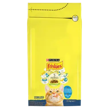 Friskies Sterilized Karma dla kotów z mieszanką łososia i tuńczyka z warzywami 1,5 kg