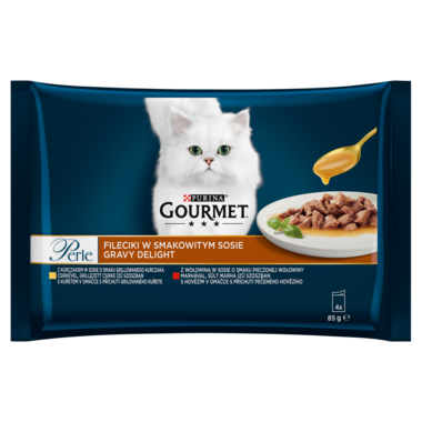 Gourmet® Perle Karma dla kotów fileciki w smakowitym sosie 340 g (4 x 85 g)