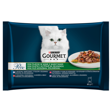 Gourmet® Perle® Karma dla kotów mini fileciki w sosie z warzywami 340 g (4 x 85 g)
