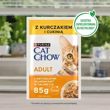 PURINA® CAT CHOW® Adult z Kurczakiem i cukinią w galaretce dla dorosłych kotów