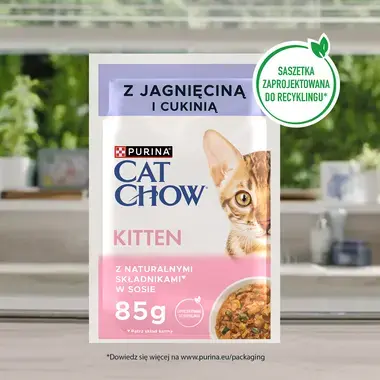 PURINA® CAT CHOW® Kitten z jagnięciną i cukinią w sosie dla kociąt