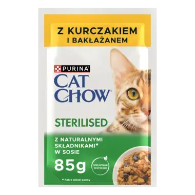 PURINA® CAT CHOW® Sterilised z Kurczakiem i bakłażanem w sosie dla wysterylizowanych kotów