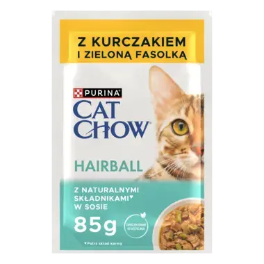 PURINA® CAT CHOW® Hairball z kurczakiem i zieloną fasolką w sosie