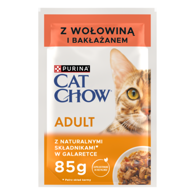 PURINA® CAT CHOW® Adult z Wołowiną i bakłażanem w galaretce dla dorosłych kotów