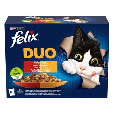 Felix® Fantastic Duo Karma dla kotów wiejskie smaki w galaretce 1,02 kg (12 x 85 g)