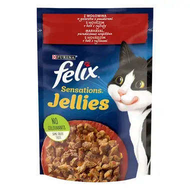 FELIX® Sensations® Jellies z Wołowiną w Galaretce z Pomidorami
