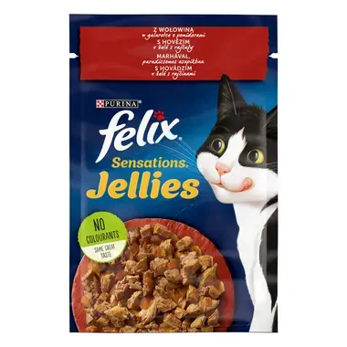 FELIX® Sensations® Jellies z Wołowiną w Galaretce z Pomidorami