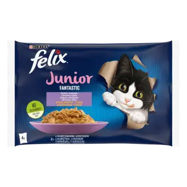 Felix® Fantastic Junior Karma dla kociąt wybór smaków w galaretce 340 g (4 x 85 g)