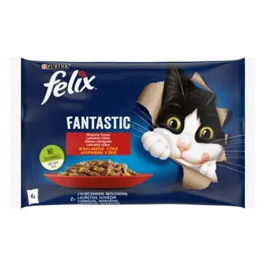 Felix® Fantastic - 4 saszetki z wołowiną i kurczakiem