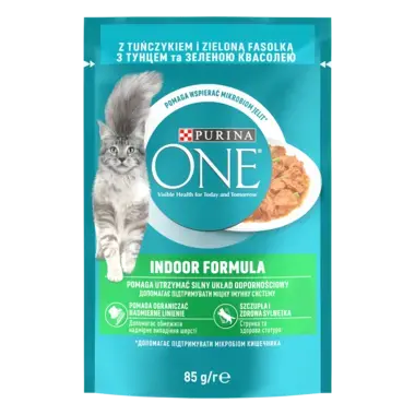 Purina One Indoor z tuńczykiem i zielona fasolką