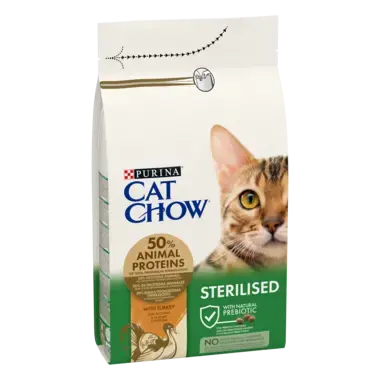 PURINA® CAT CHOW® Sterilised - Karma dla kotów po zabiegu sterylizacji z Indykiem