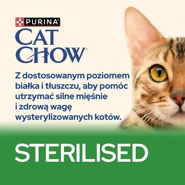 PURINA® CAT CHOW® Sterilised - Karma dla kotów po zabiegu sterylizacji z Indykiem