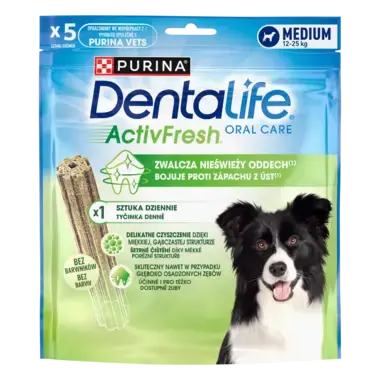 Purina® DentaLife® ActivFresh Uzupełniająca karma dla średniej wielkości psów