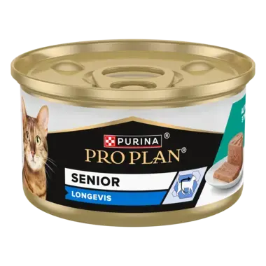 PRO PLAN ® Senior 7+ LONGEVIS®, Karma mokra dla starszych kotów, Mus z Tuńczykiem