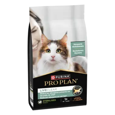 Karma sucha dla kotów dorosłych po zabiegu sterylizacji PRO PLAN LIVECLEAR Sterilised Adult 1+, Bogata w Łososia