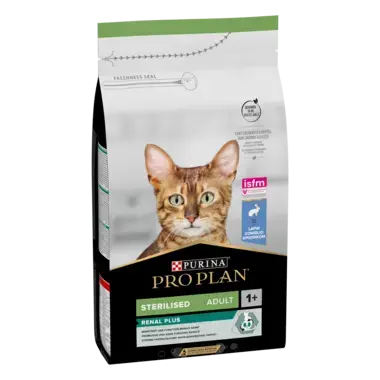 PRO PLAN® STERILISED Adult RENAL PLUS, Karma sucha dla kotów dorosłych po zabiegu sterylizacji, z Królikiem