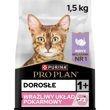 PRO PLAN® Adult DELICATE DIGESTION, Karma sucha dla kotów dorosłych z wrażliwym układem pokarmowym, Bogata w Indyka