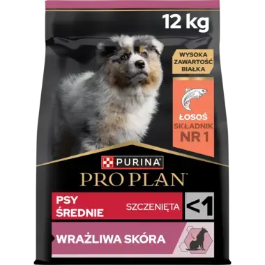 Pro Plan Puppy Medium Sensitive Skin – karma z łososiem dla szczeniąt