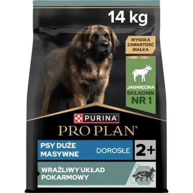 PRO PLAN® SENSITIVE DIGESTION, Karma sucha dla dorosłych psów ras dużych z wrażliwym układem pokarmowym, Bogata w Jagnięcinę