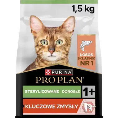 PRO PLAN® Sterilised Adult VITAL FUNCTIONS, Karma sucha dla kotów dorosłych po zabiegu sterylizacji, Bogata w Łososia