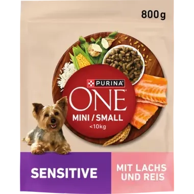 Purina ONE® Mini <10 kg Sensitive, Bogata w Łososia