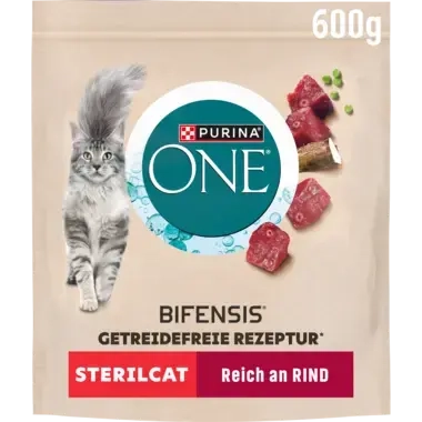 PURINA ONE ® BEZZBOŻOWA receptura dla kotów wysterylizowanych, Bogata w Wołowinę