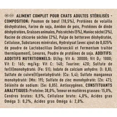 PURINA ONE ® BEZZBOŻOWA receptura dla kotów wysterylizowanych, Bogata w Wołowinę