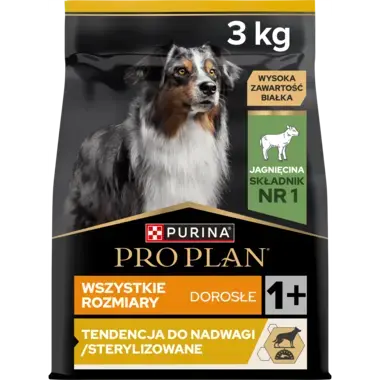 PRO PLAN® LIGHT/STERILISED, Karma sucha dla dorosłych psów z tendencją do nadwagi lub po zabiegu sterylizacji, Bogata w Jagni